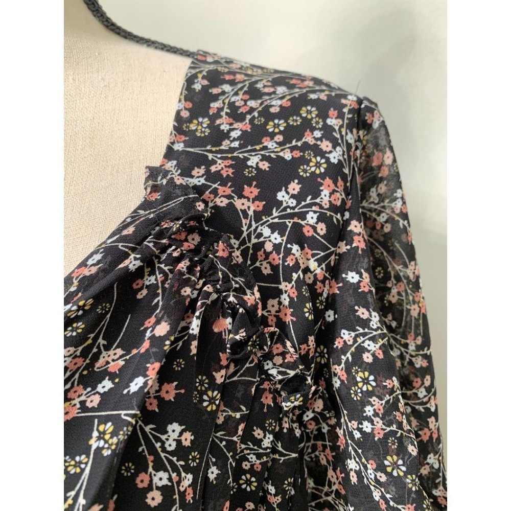 Max Studio Flutter Sleeve Ruffle Midi Dress - Picture 7 of 7